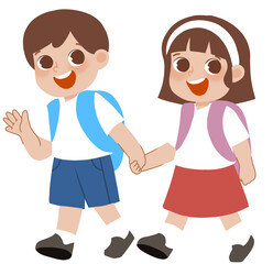 Kids Holding hand friends