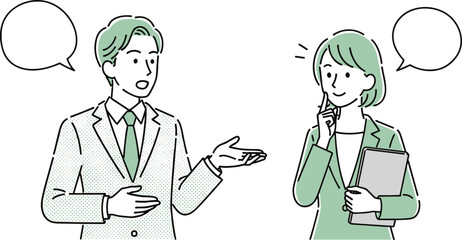 会話をする男性と女性