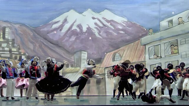 Miniature Dolls Depicting La Diablada Dancers in La Paz Museum - Close Shot