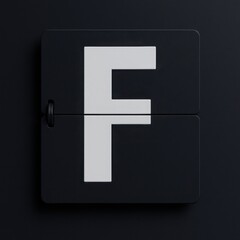 Fototapeta premium White Capital Letter F on a Black Flip Board