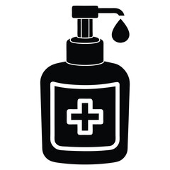 receptionist element isolated hand sanitizer on white background