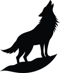 Howling Wolf Silhouette