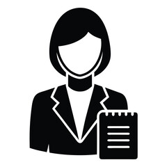 receptionist element isolated notepad on white background