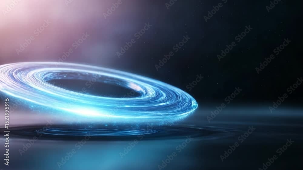 Poster Cosmic Vortex of Light: A mesmerizing spiral of luminous energy emanates from the darkness, illuminating the abstract world of celestial wonders and advanced science.