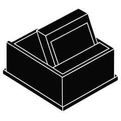 receptionist element isolated paper tray on white background