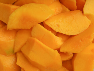 Sliced mango on a plate