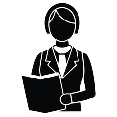 receptionist element isolated visitor guide on white background