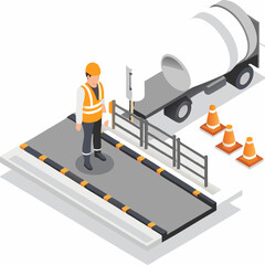 isometric view of a road construction