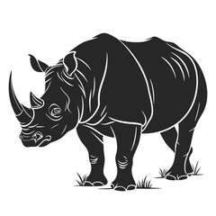 Obraz premium Rhinoceros Vector Silhouette 
