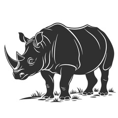 Obraz premium Rhinoceros Vector Silhouette 