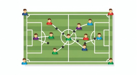Fototapeta premium Soccer Formation Strategy Diagram of a Winning Lineup