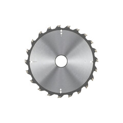 Circular industrial saw blade with sharp teeth and metal center