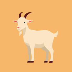 Goat icon cartoon flat vector illustration.