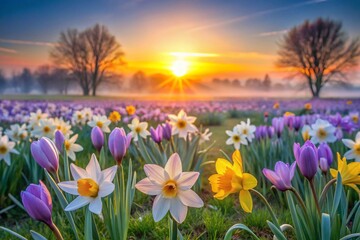 Fototapeta premium spring flowers in the morning