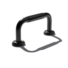 Modern Black D-Shaped Handle with Rubberized Grip