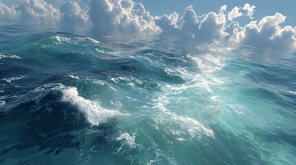 Tide wave on the rocky beach.