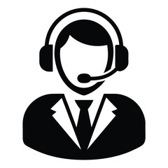 Call center agent element isolated call disconnect icon on white background