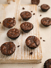 Chocolate cake or cookie on white background