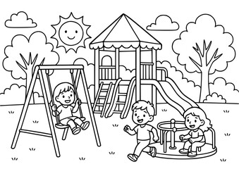 Playground Activity Coloring Page