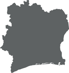 Simple Map of Ivory Coast (Côte d'Ivoire) Vector Illustration