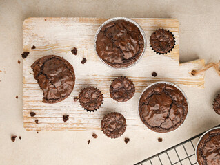Chocolate cake or cookie on white background