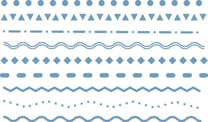 Vector line set -1- blue. Lines, borders, underline 