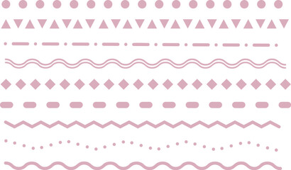 Vector line set -1- pink. Lines, borders, underline 