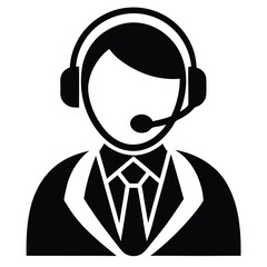 Call center agent element isolated knowledge base on white background