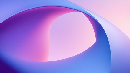Abstract vector background with purple-blue gradient and central pink dimensional shape, minimalist modern design, high detail hyper-realistic HD style. Ideal for digital art, web graphics, social med