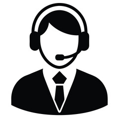 call center agent element isolated mute button on white backgroound