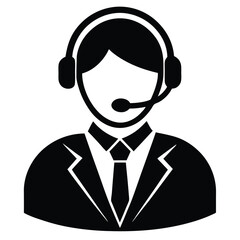 Call center agent element isolated online status icon on white background