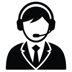 Call center agent element isolated query response icon on white background