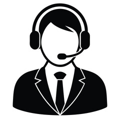 Call center agent element isolated response template on white background