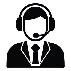 Call center agent element isolated screen sharing icon on white background