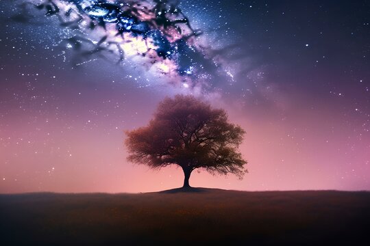 tree in the night - Powered by Adobe
