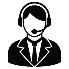 Call center agent element isolated technical support icon on white background