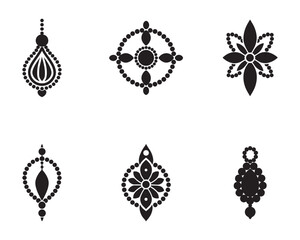 beaded design sketch icon silhouette line art vector illustration 