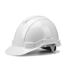 Isolated white hard hat on a white background angled view safety equipment
