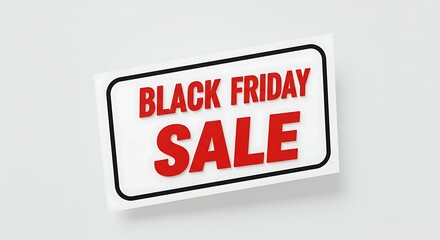 Black Friday Sale Sign Red Text White Background Retail Promotion Discount Offer