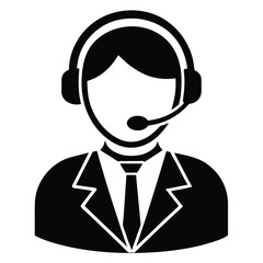 call center agent element isolated typing icon on white backgroound