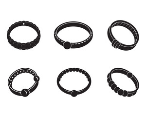 set bracelet sketch icon silhouette vector illustration logo design
