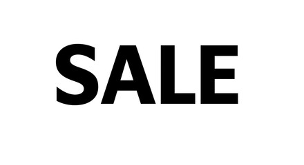 Fototapeta premium Bold SALE text on white background perfect for advertising promotions discounts retail business marketing commercial graphic design elements