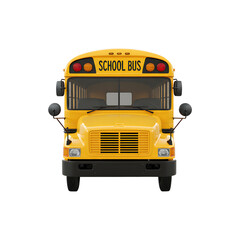 Yellow cartoon school bus with smiling face