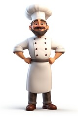 Cartoon chef white background nutcracker.