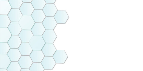 Abstract technology white geometric hexagon on transparent concept design honeycomb shape vector. 