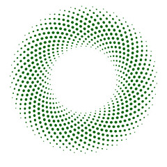 Circular Green Dotted Pattern: A dynamic and visually appealing abstract composition featuring a series of green dots arranged in a circular formation, creating a sense of movement and depth.