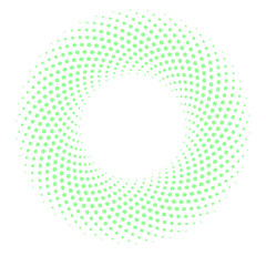 Green Halftone Circle: A minimalist design features a spiral pattern created with perfectly aligned, light green dots, offering a clean and modern aesthetic.