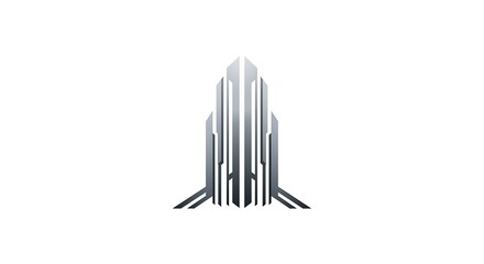 Obraz premium Abstract Building Silver Metal Design