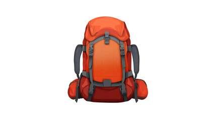 Naklejka premium Orange Hiking Backpack, Travel Bag, Trekking Rucksack, Adventure Gear