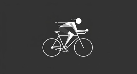 Naklejka premium Cyclist Icon Graphic on Dark Background